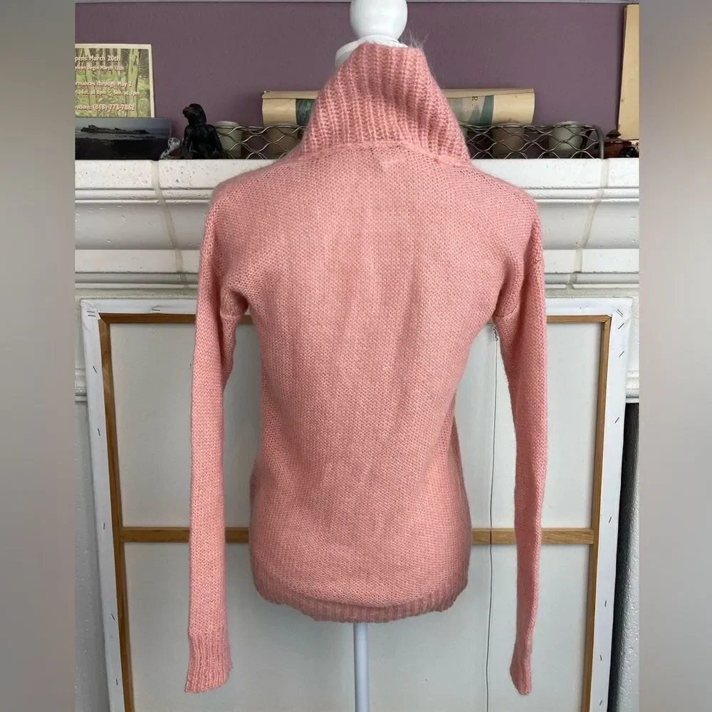 J.Crew oversized feminine shawl neck snuggly pink sweater 💕more like M